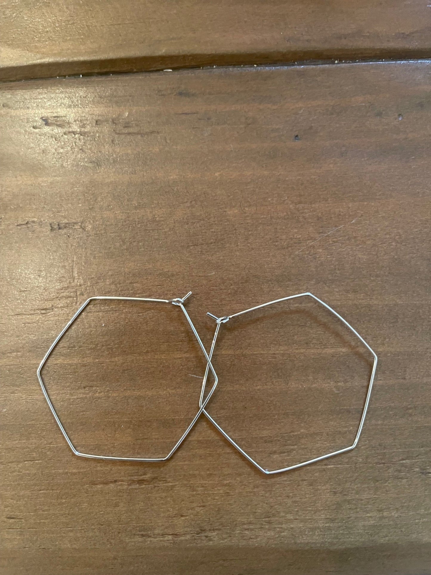 large geometric hexagon hoop earrings