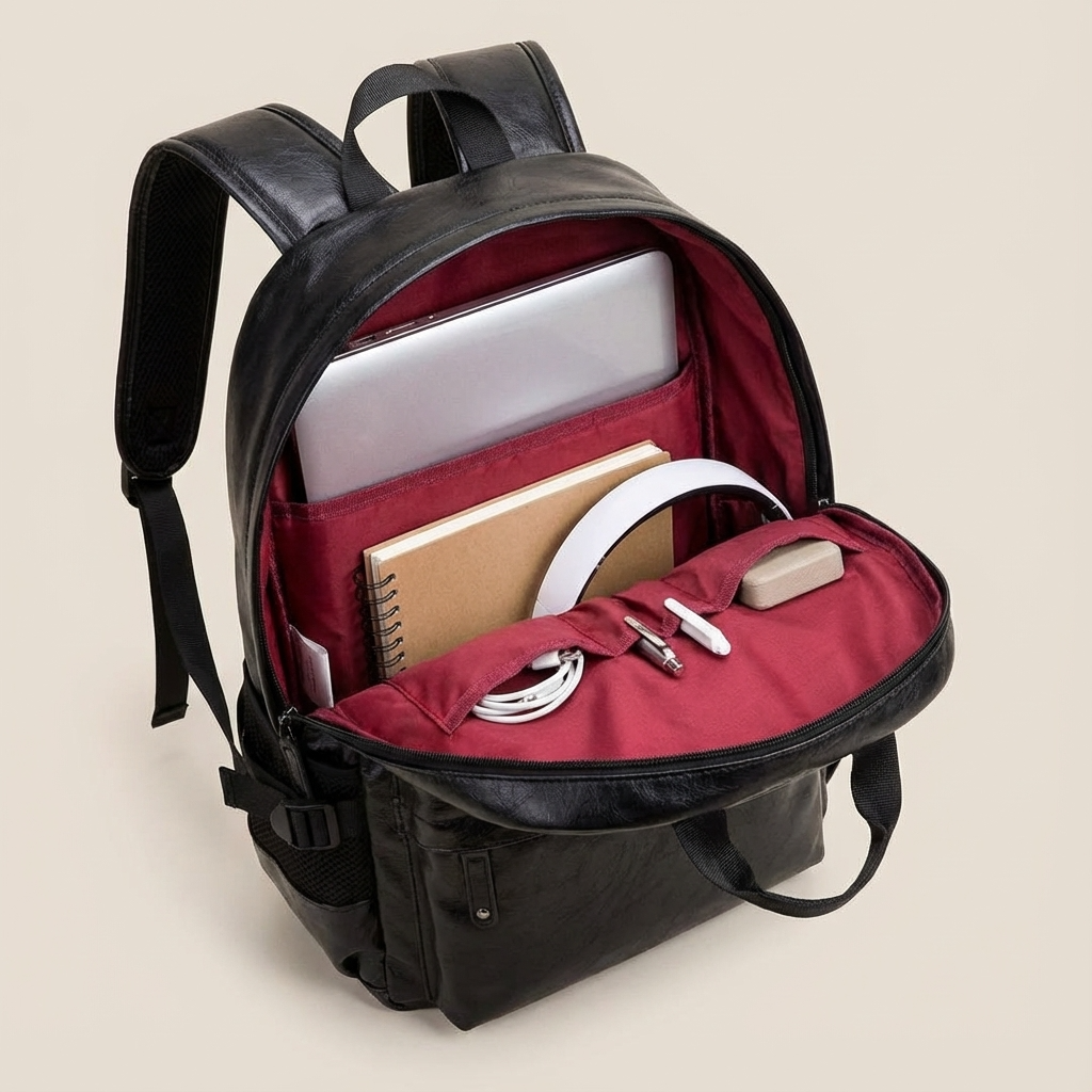 Men’s Leather Backpack – 15.6 Laptop Ready Scratch-Resistant