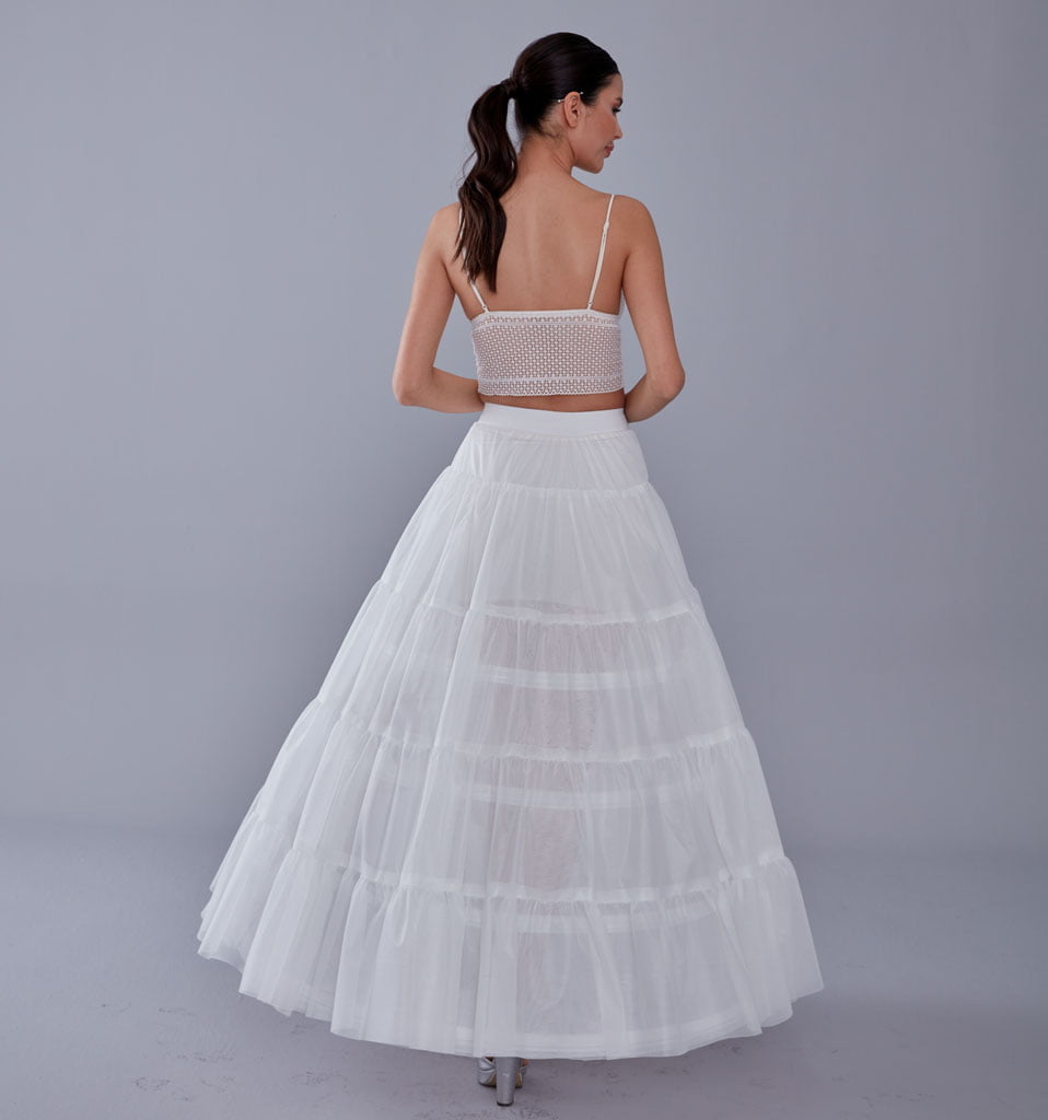 Elegant Voile and Hoop Petticoat with Two Layers - Perfect for Bridal and Costume Wear