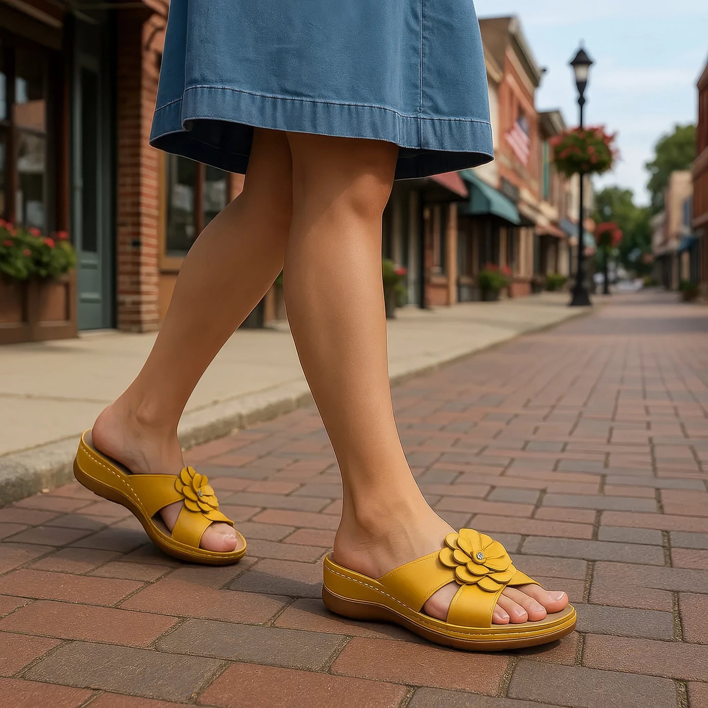 Women's Joy Coral Flower Flat Sandals