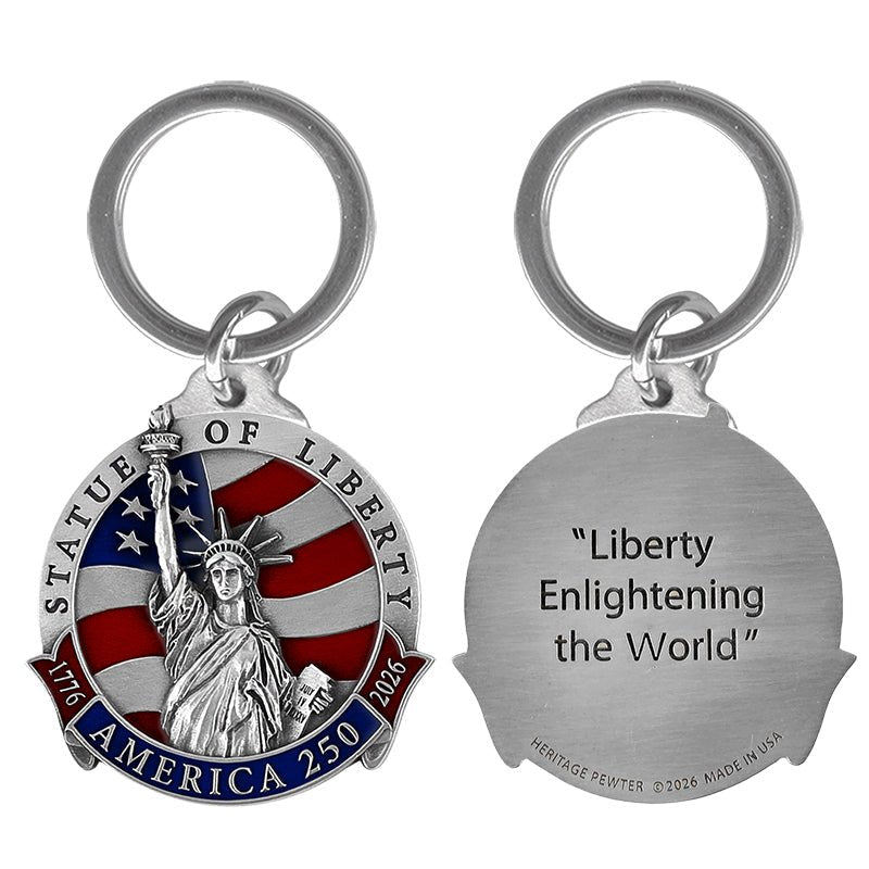 America's 250th Anniversary Statue of Liberty Key Chain w/ Back Text