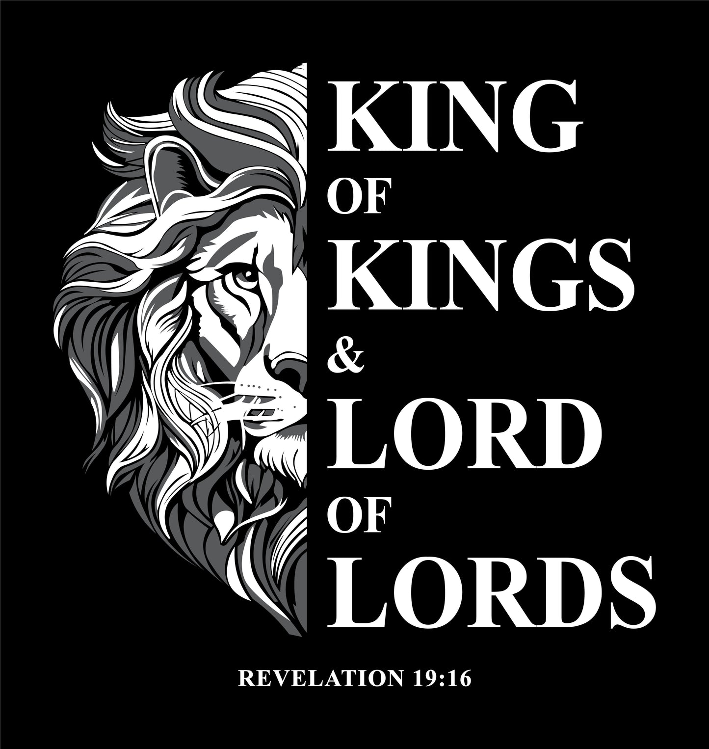 King of Kings & Lord of Lords Lion • Revelation 19:16 Faith T-Shirt