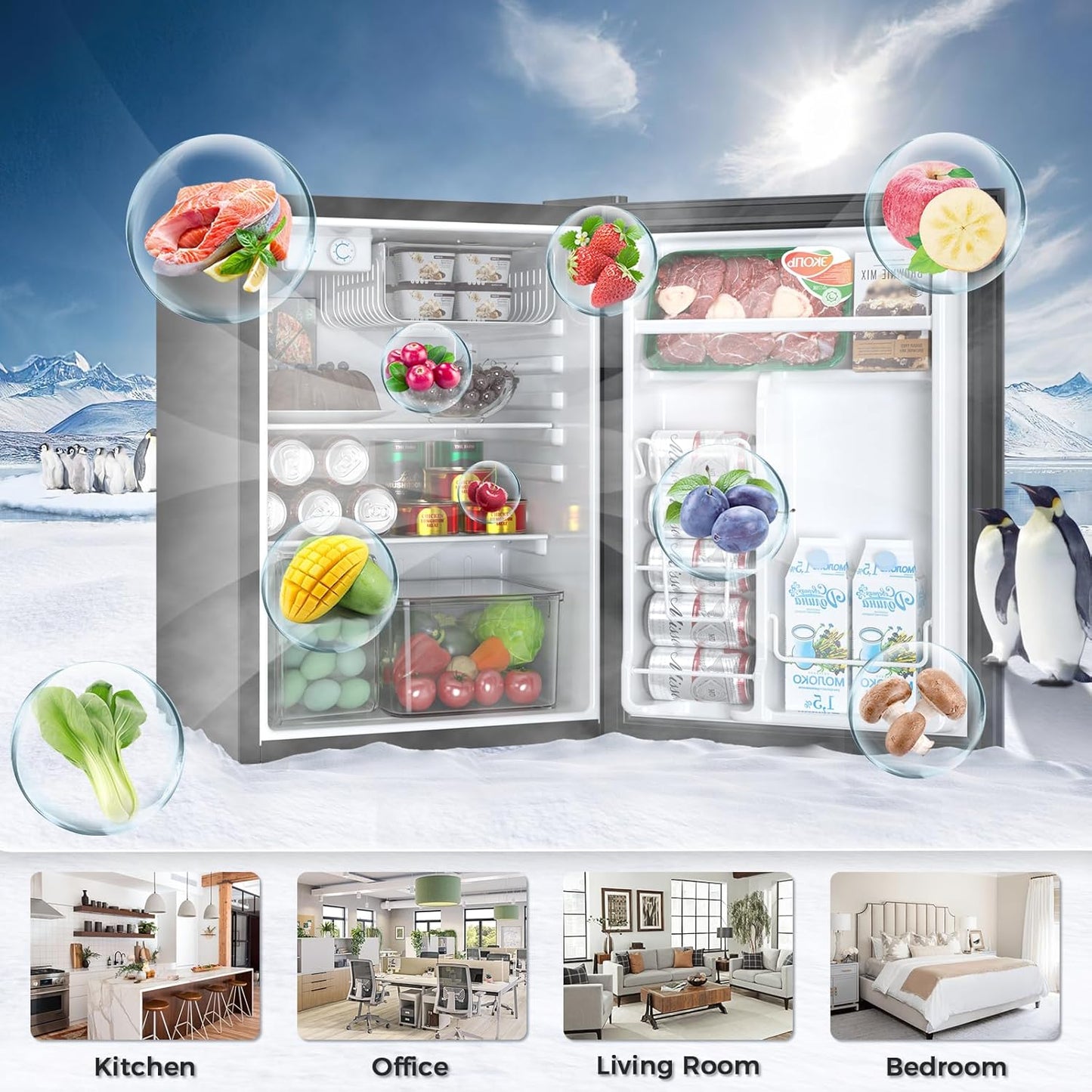 2.6\3.2 cu. ft Mini Fridge with Freezer