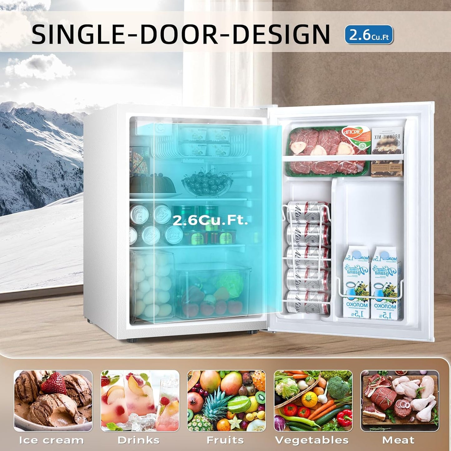 2.6\3.2 cu. ft Mini Fridge with Freezer