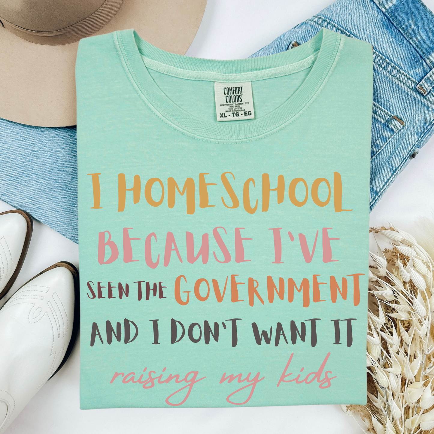 Homeschool because I've seen the Government l 100% Cotton Tshirt | Teacher Shirt | Stylish Trendy Apparel