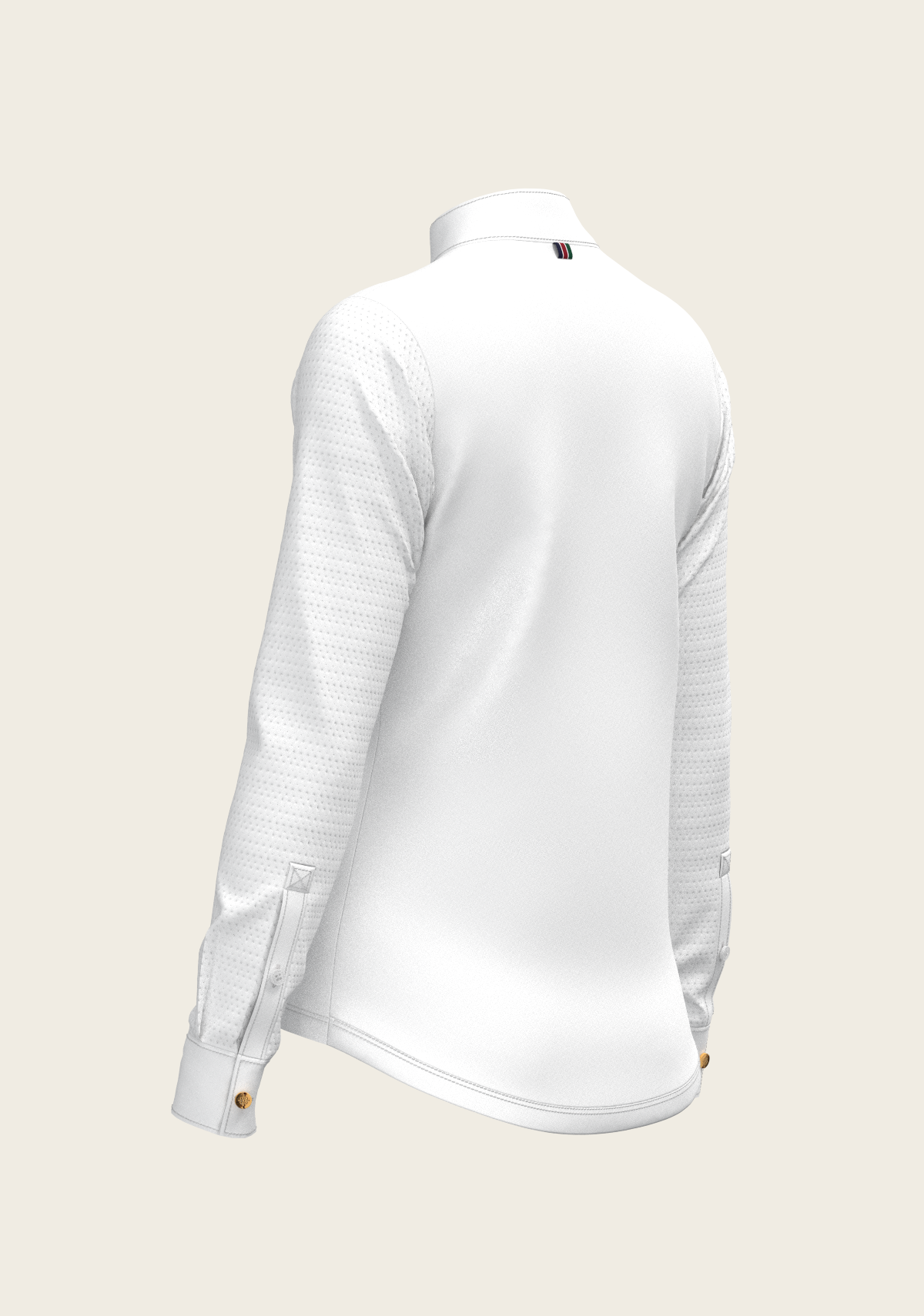 White with Navy Stripes Inner Details Long Sleeve Show Shirt