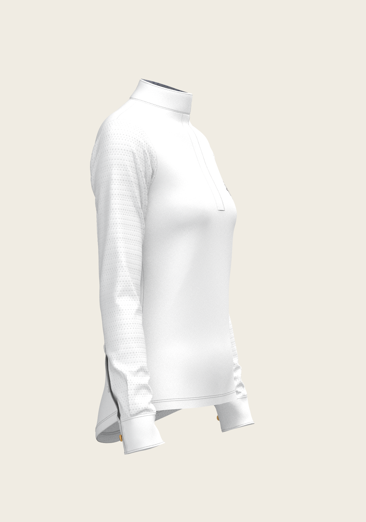 White with Navy Stripes Inner Details Long Sleeve Show Shirt