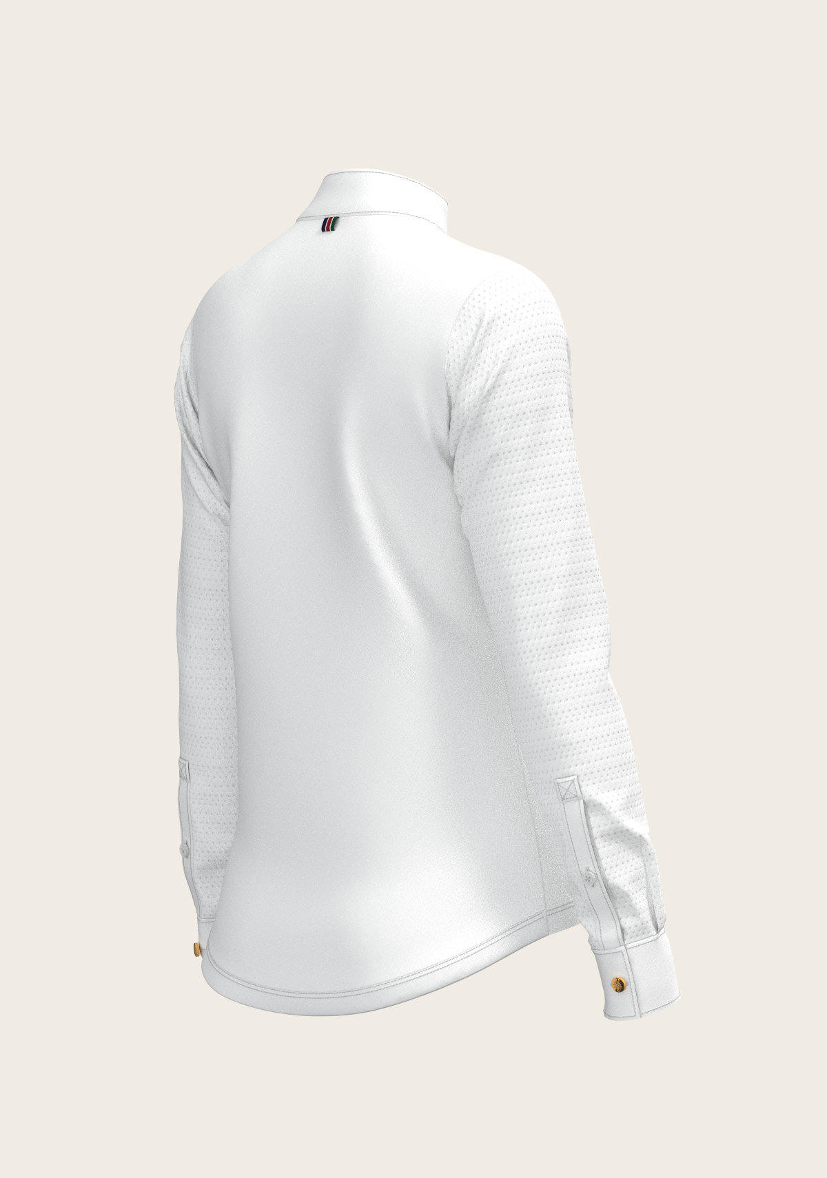 White with Navy Stripes Inner Details Long Sleeve Show Shirt
