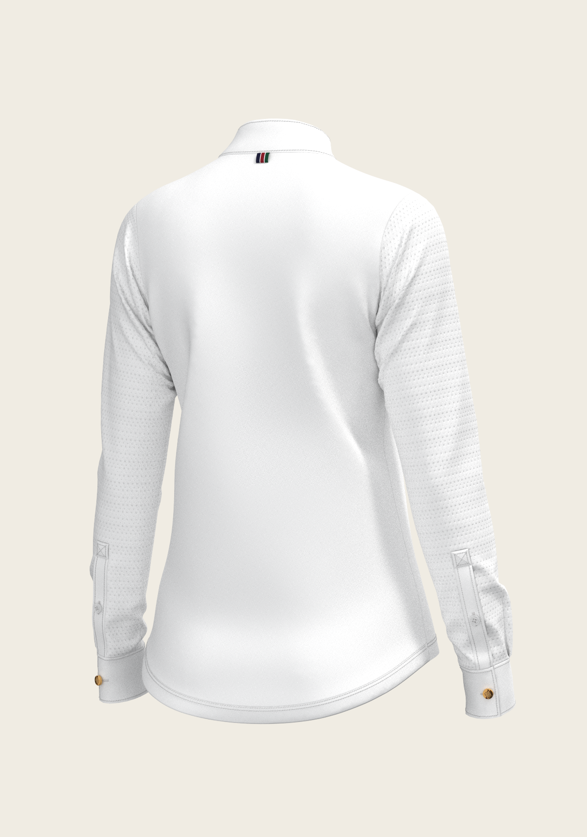 White with Navy Stripes Inner Details Long Sleeve Show Shirt