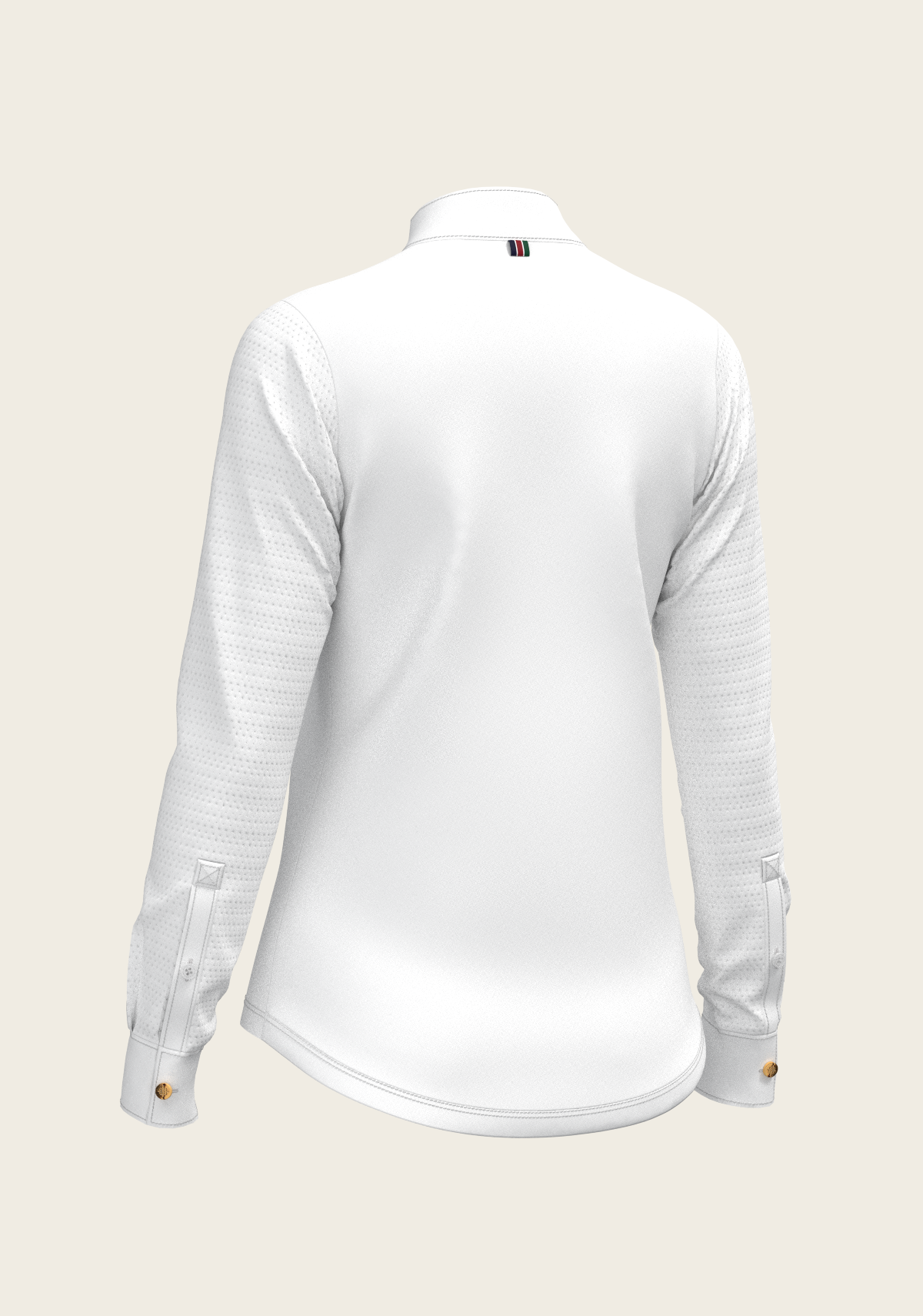 White with Navy Stripes Inner Details Long Sleeve Show Shirt