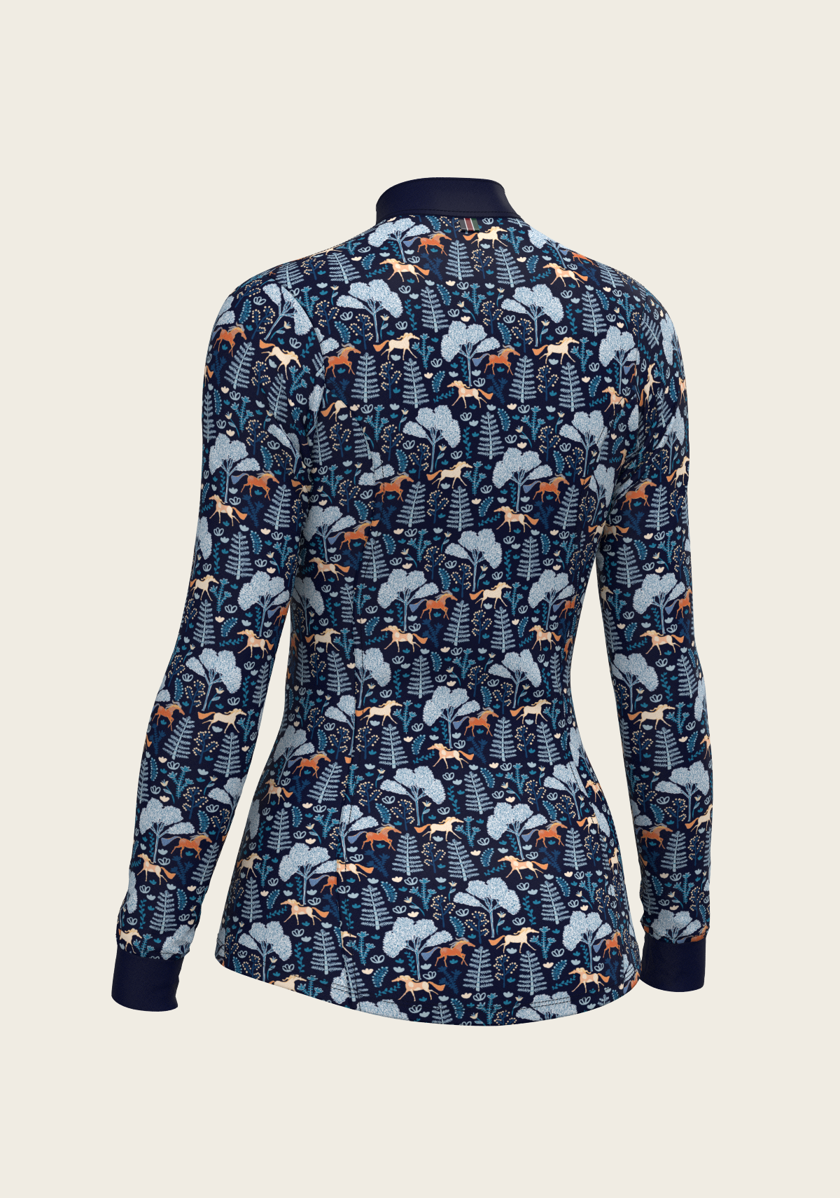 Forest on Navy Quarter Zip Sun Shirt