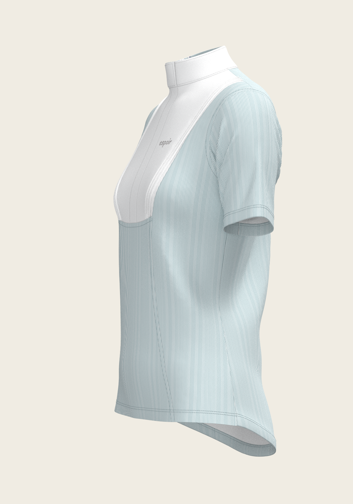 Stripes in Sky Blue Short Pleated Short Sleeve Show Shirt