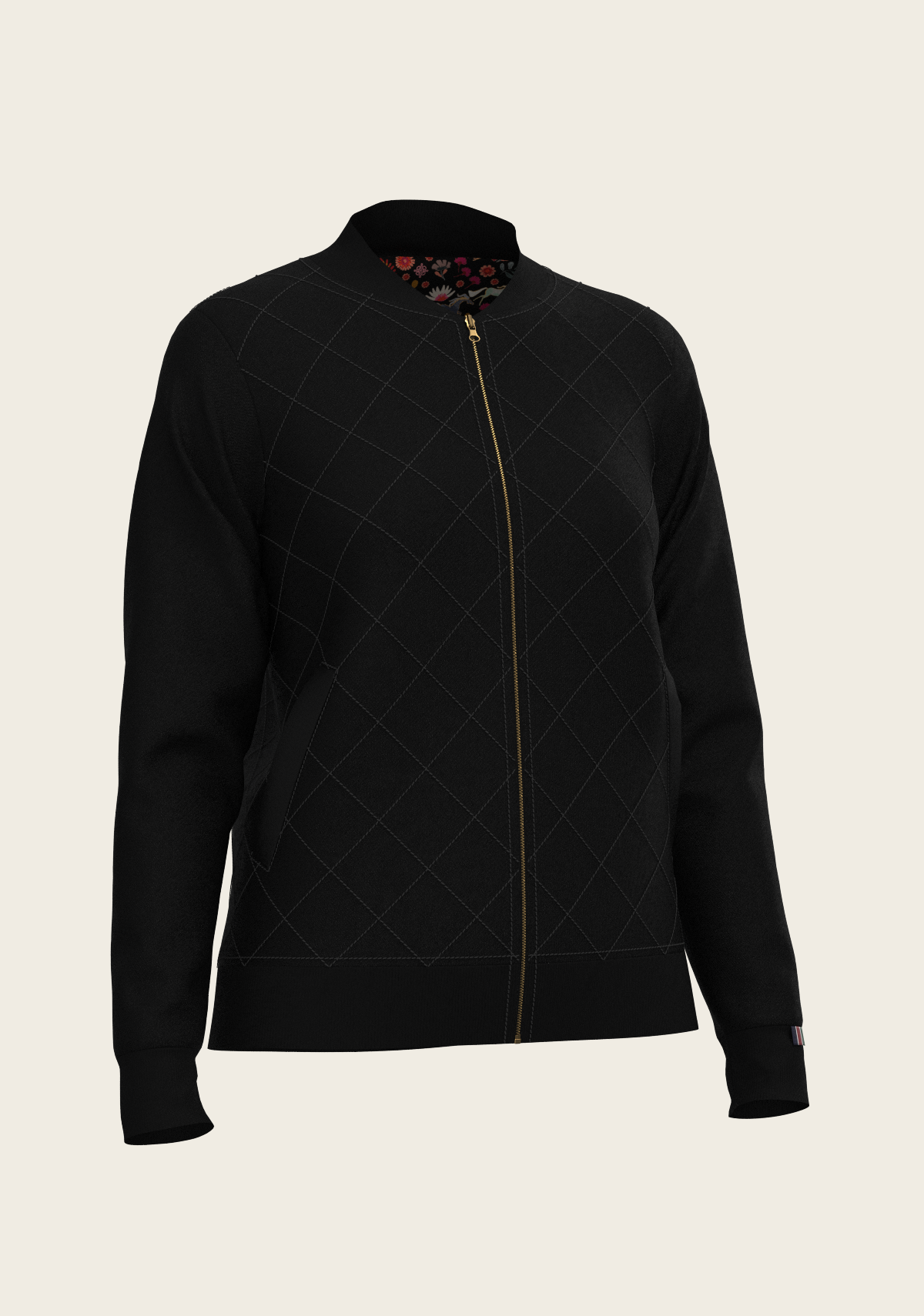 Bouquet on Black Reversible Jacket