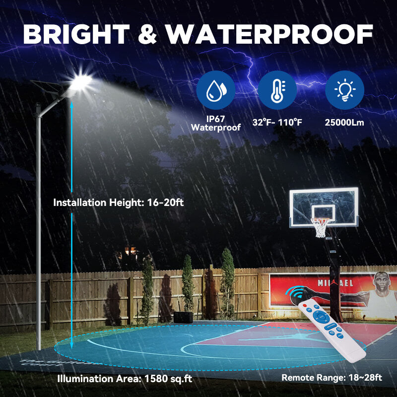 1400W solar street light with pole -30,000lumens