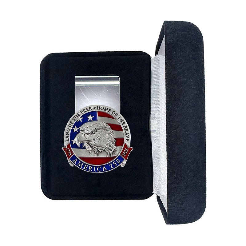 America's 250th Anniversary Eagle Head with Flag Money Clip