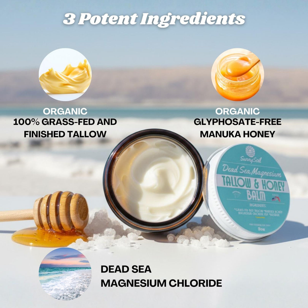 Dead Sea Magnesium Tallow & Honey Balm