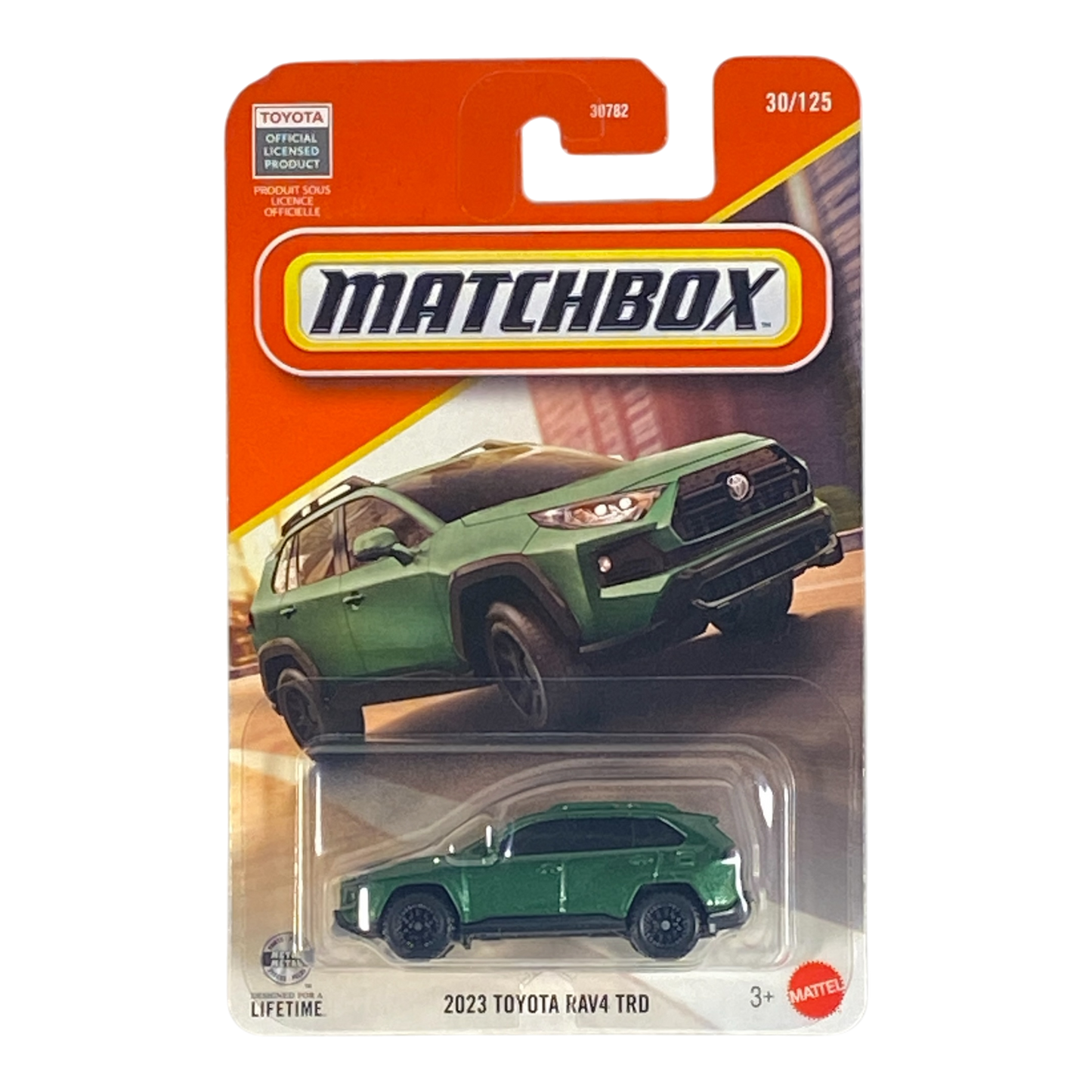 Green Matchbox 2023 Toyota RAV4 TRD 30/125