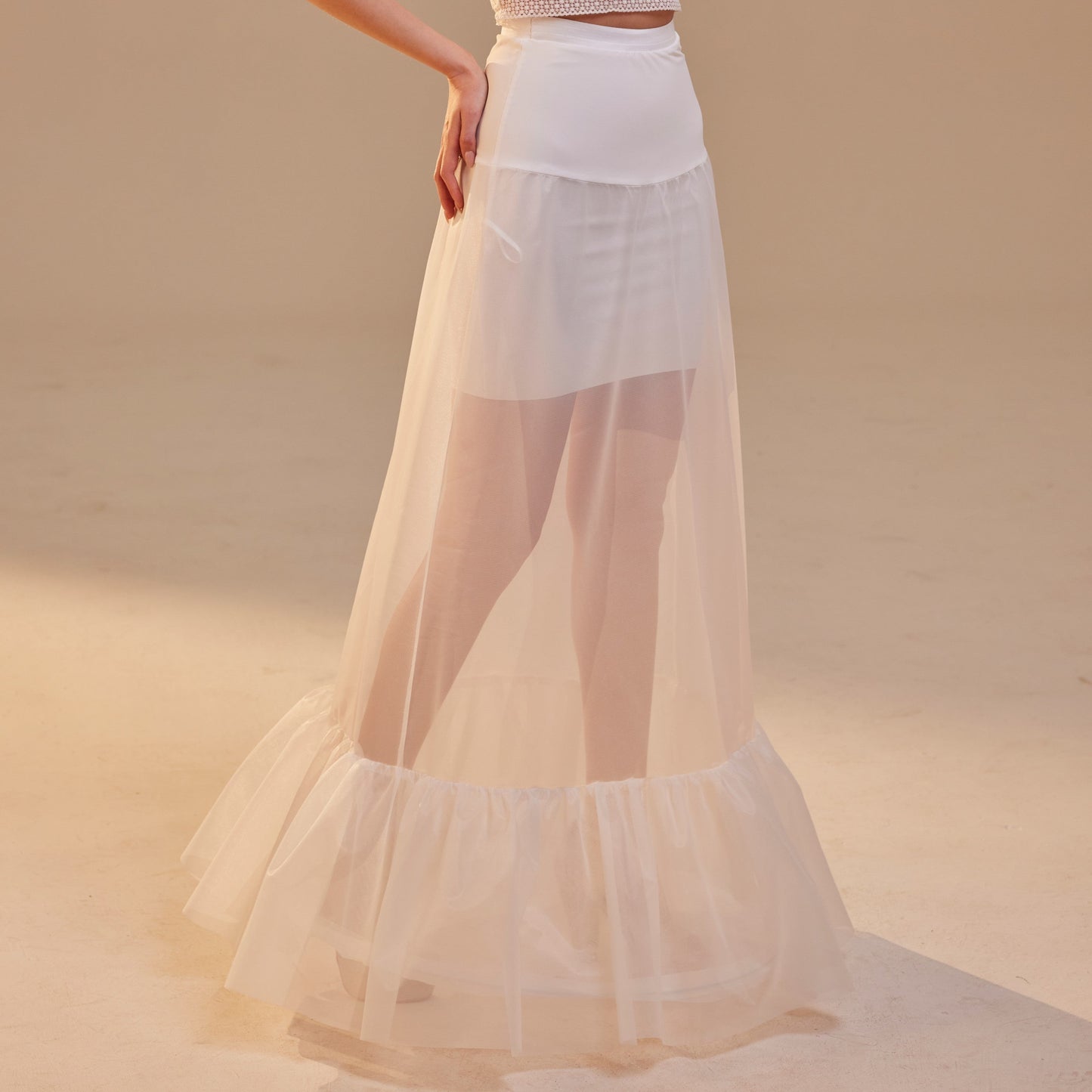 Mermaid Petticoat Skirt with Waist Corsage , Bridal Crinoline Slip