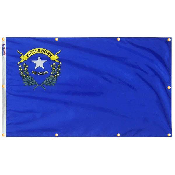 Nevada Flag with Grommets Along the Edges for Wall Hanging