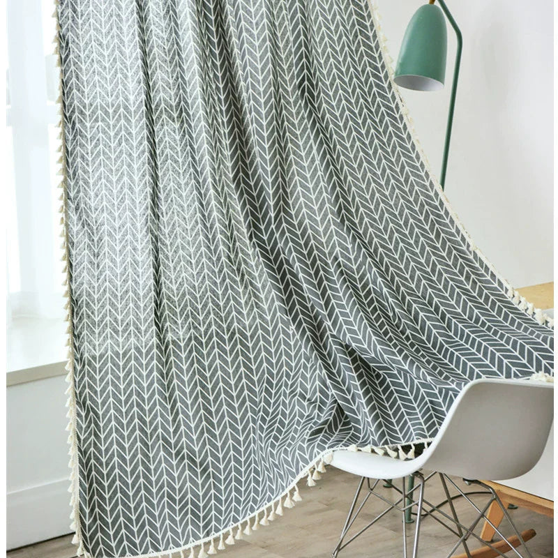 Nordic Linen Curtain Kitchen Curtain
