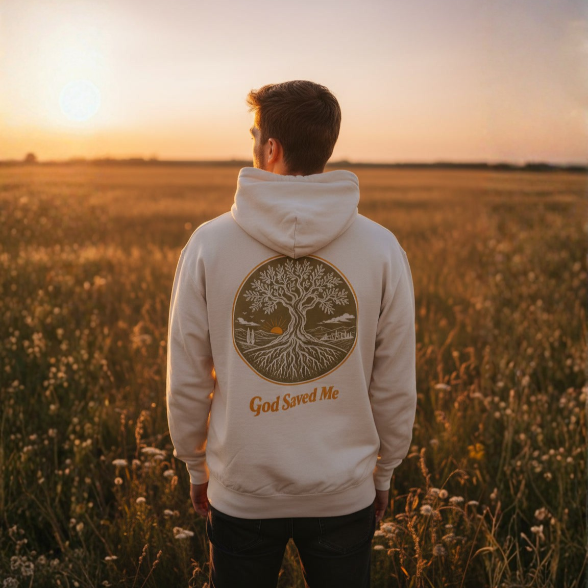 Olive Tree Hoodie: 100% ring-spun cotton