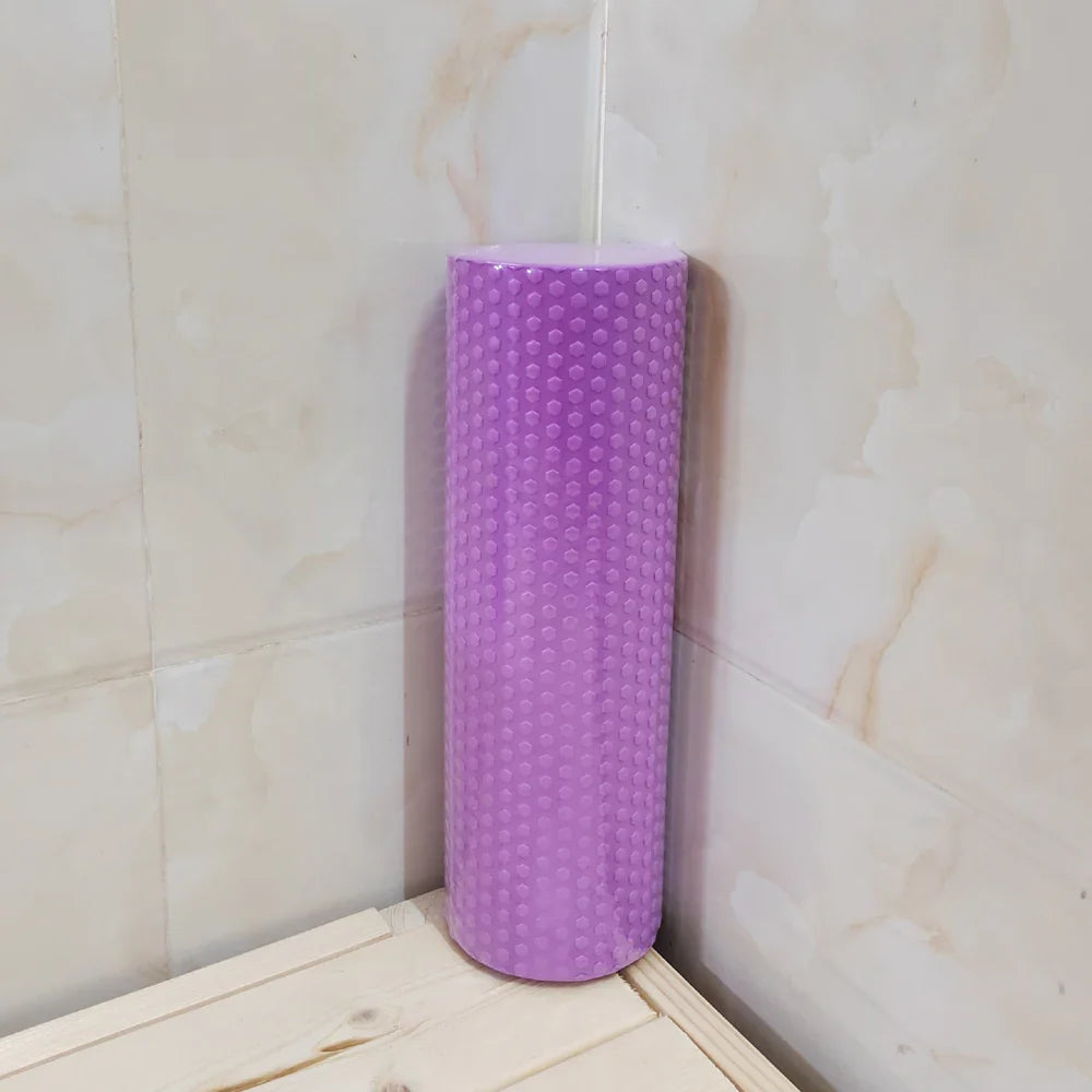 Yoga Roller Round Enhanced Home Workouts EVA Foam Cylinder Hexagonal Roller for Pilates Exercise Diameter 9.5cm Length 29.7cm