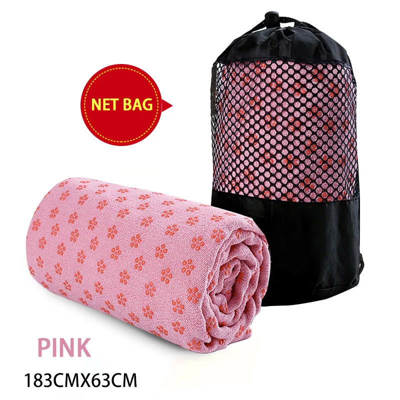 Non Slip Hot Yoga Towel Pilates Mat Yoga Blanket Sweat Absorbent Portable Fitness Meditation Mat Sports Workout Travel Blanket