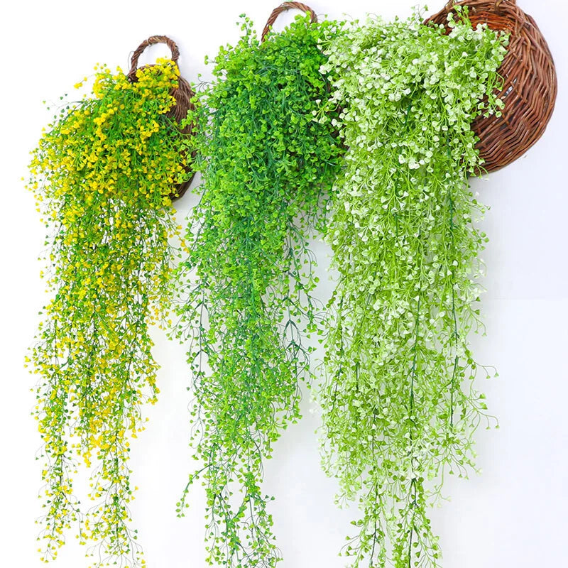 Dlight Decor 75cm Hanging Golden Bell Willow Vine with 5 Forks for Wall and Garden Decor
