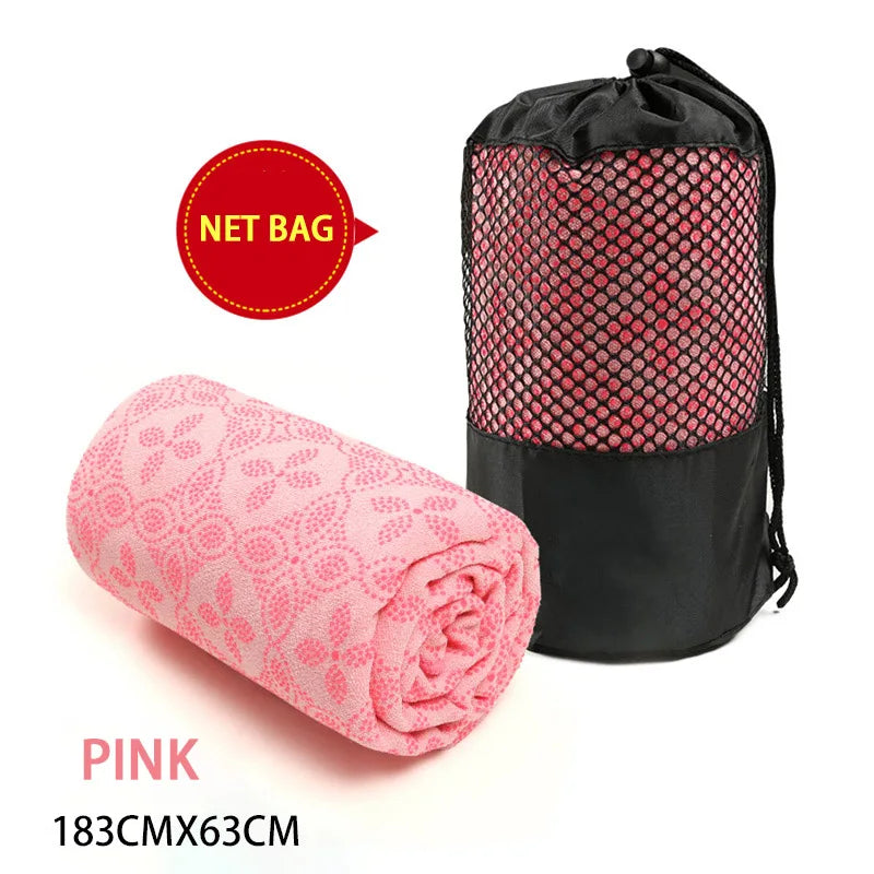 Non Slip Hot Yoga Towel Pilates Mat Yoga Blanket Sweat Absorbent Portable Fitness Meditation Mat Sports Workout Travel Blanket