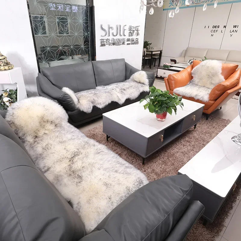 Real Sheepskin Rug Luxury Australian Soft Small Sheepskin Wool Carpet Mat Sofa Cushion Real Fur Blanket Floor Lambskin Carpet