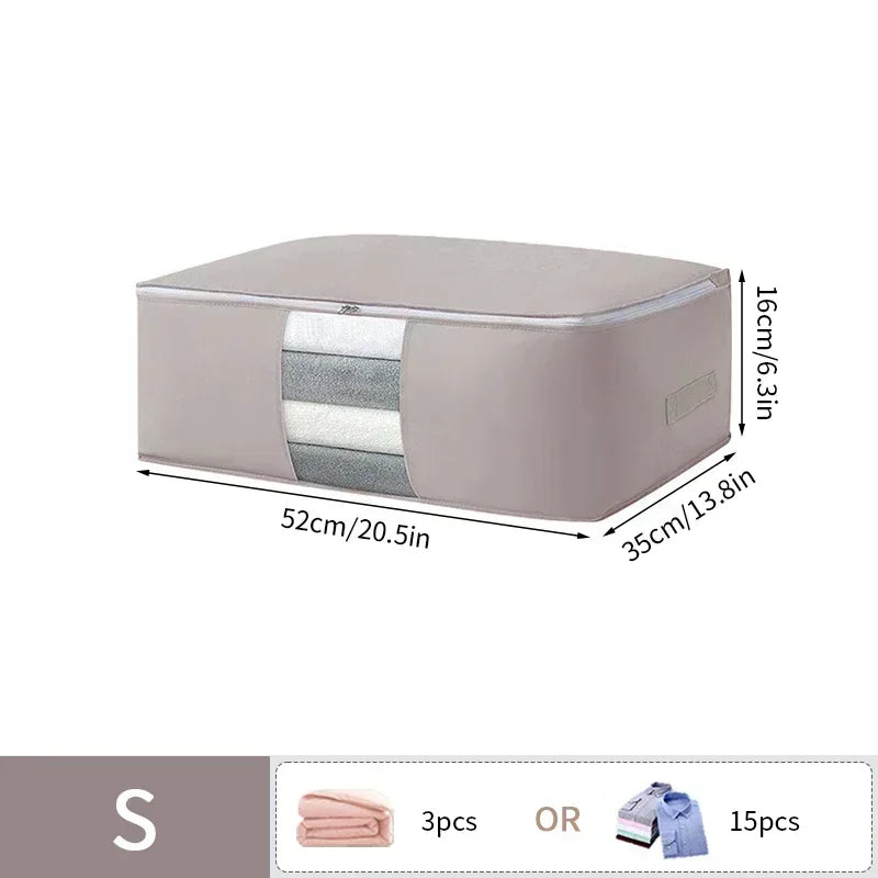 Foldable Clothes Storage Bag Visual Quilt Organize Cases Waterproof Large Capacity Clothing Pack Bag Pillow Down Coat Organize