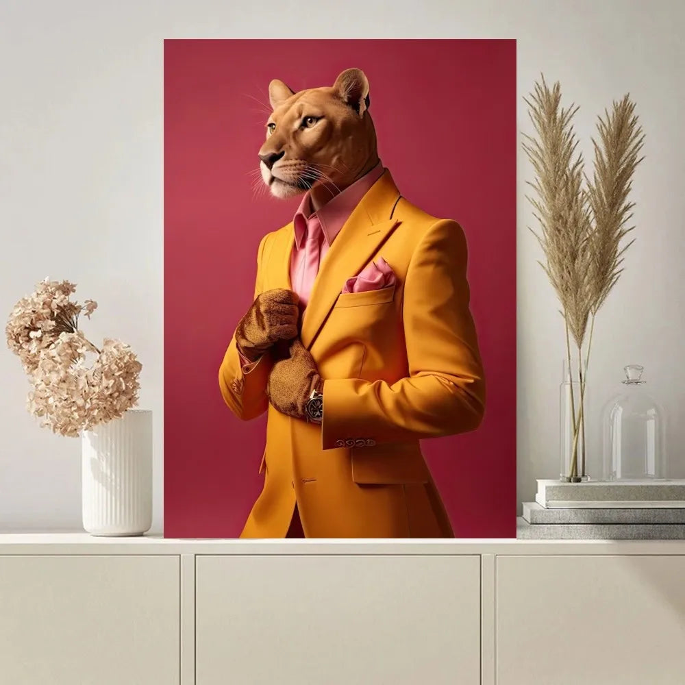 Fashion Animal Fashion Funny Poster Paintings on The Wall Picture for Living Room Interior Painting Room Decoration