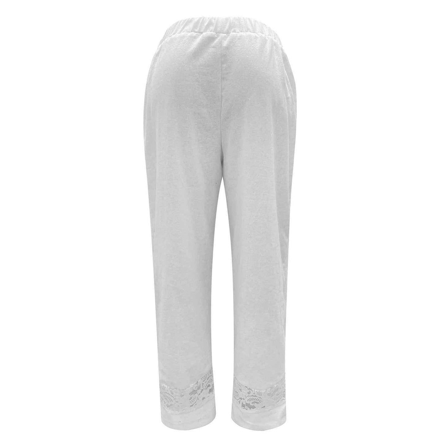 Cotton Lace Cropped Pants - Streetwear