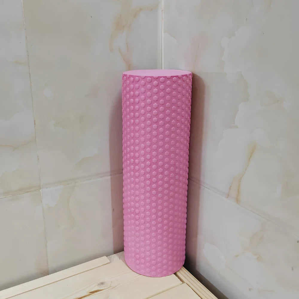 Yoga Roller Round Enhanced Home Workouts EVA Foam Cylinder Hexagonal Roller for Pilates Exercise Diameter 9.5cm Length 29.7cm