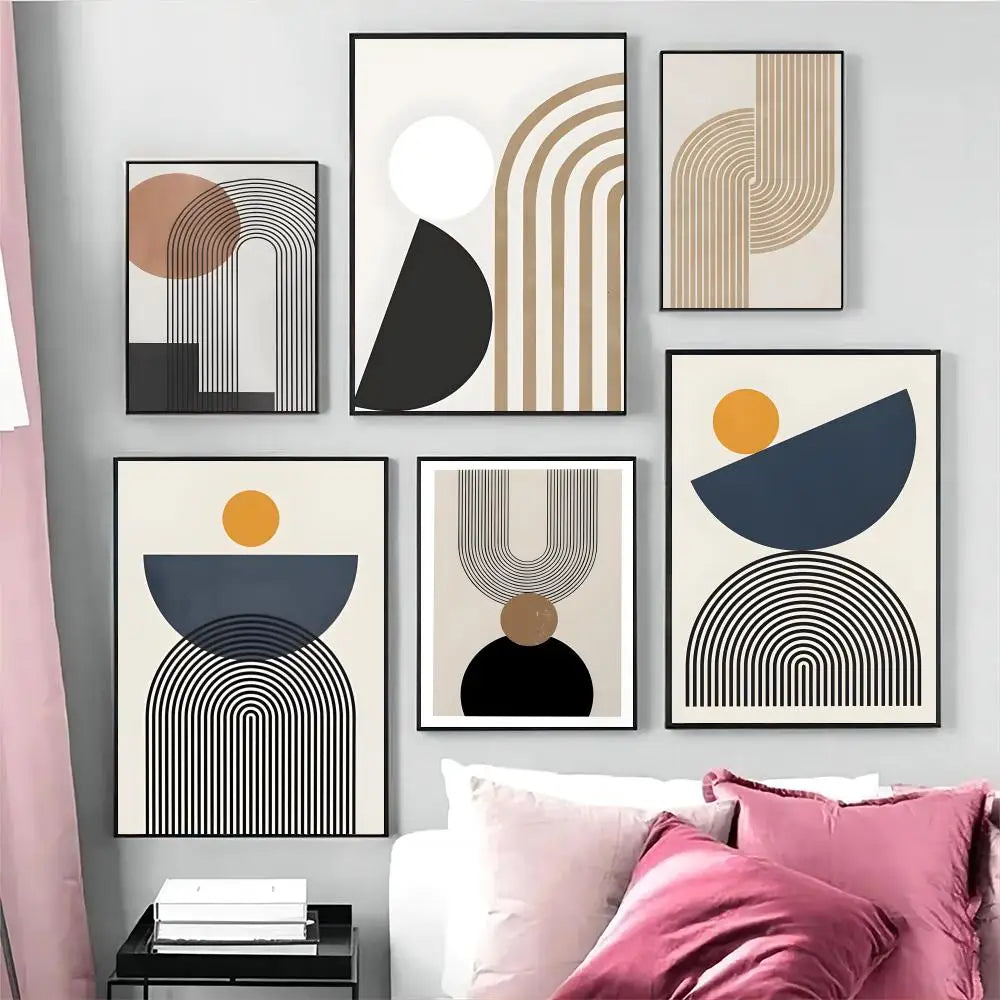 Minimalist Abstract Line Picture Whitepaper Poster Retro Kraft Paper Sticker Room Bar Cafe Decorative Painting Gaming Room Home