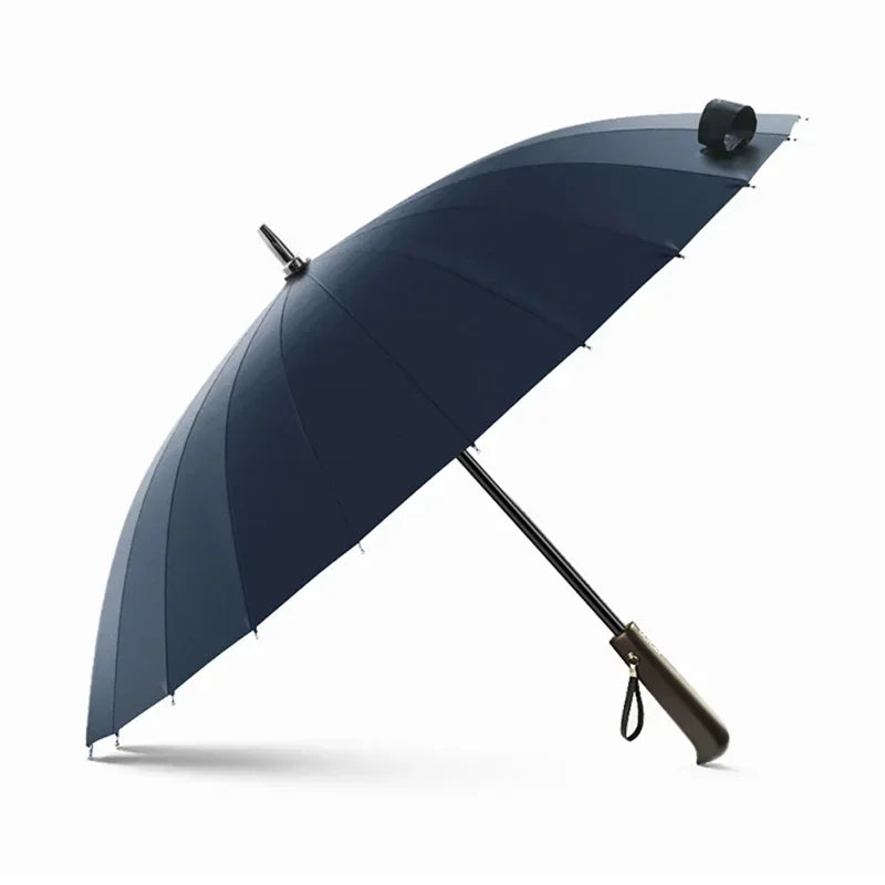 OLYCAT 24K Straight Long Umbrella Windproof Strong Wooden Handle Rain Umbrella Women Men Business Brand Glassfiber Paraguas