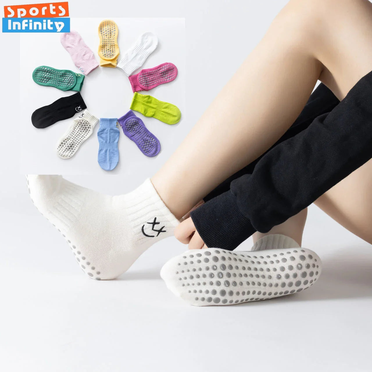 Simple Non-slip Breathable Yoga Socks Women Pilates Socks Indoor Dance Fitness Gymnastics Professional Training Sports Socks