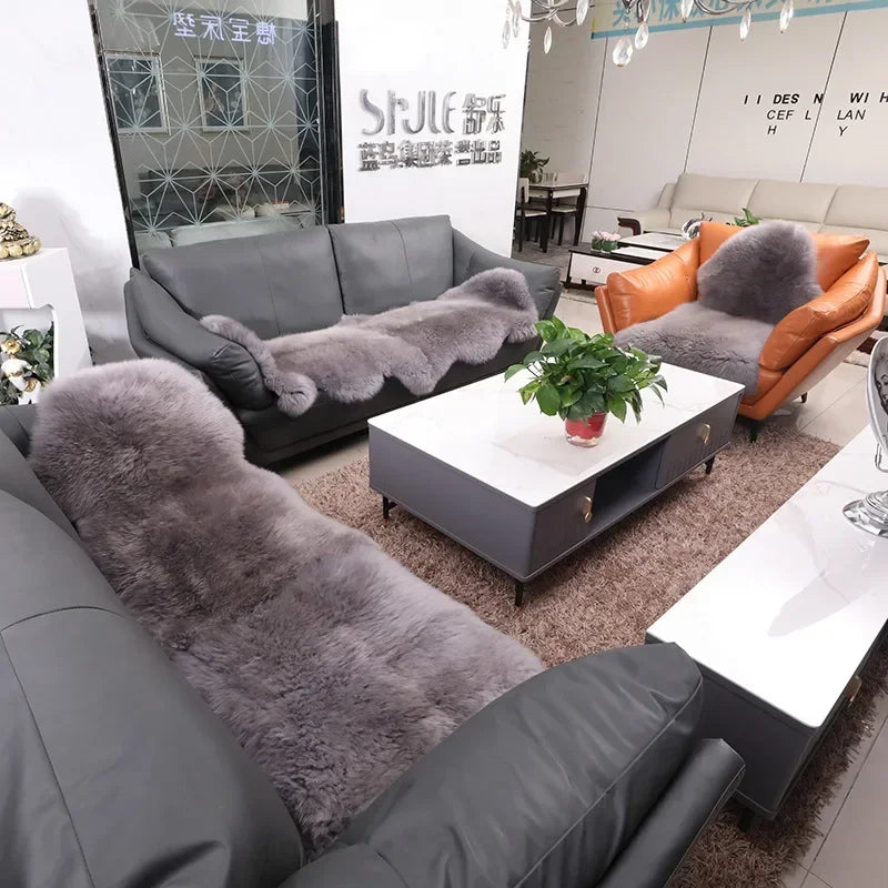 Real Sheepskin Rug Luxury Australian Soft Small Sheepskin Wool Carpet Mat Sofa Cushion Real Fur Blanket Floor Lambskin Carpet