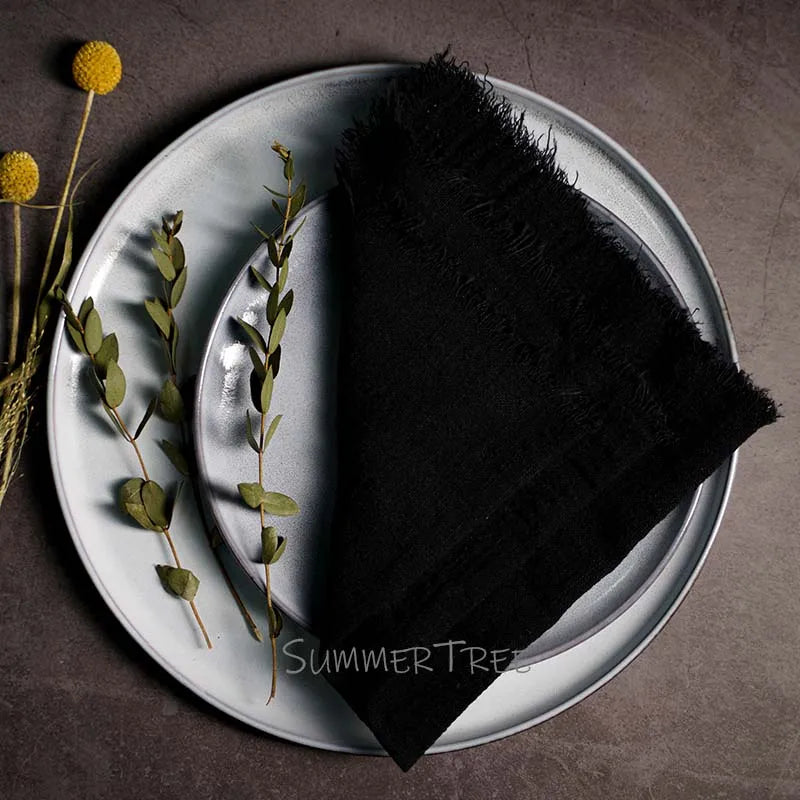 10pcs Large Napkins 41x41cm Rustic Cotton Gauze Napkin Muslin Tea Towel Dinner Retro Cheesecloth Wedding Party Linen Decor