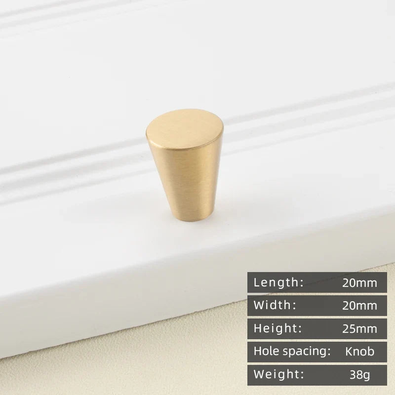 Minimalist solid brass cabinet pulls & handles
