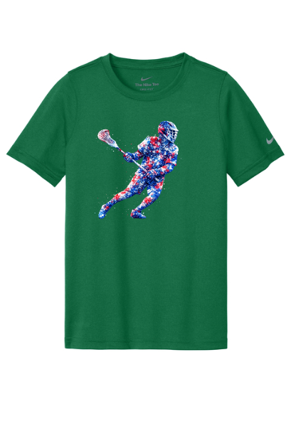 Lacrosse Graffiti Boy Youth Nike T-Shirt - SUNKDX8787SILGRAF