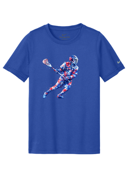 Lacrosse Graffiti Boy Youth Nike T-Shirt - SUNKDX8787SILGRAF