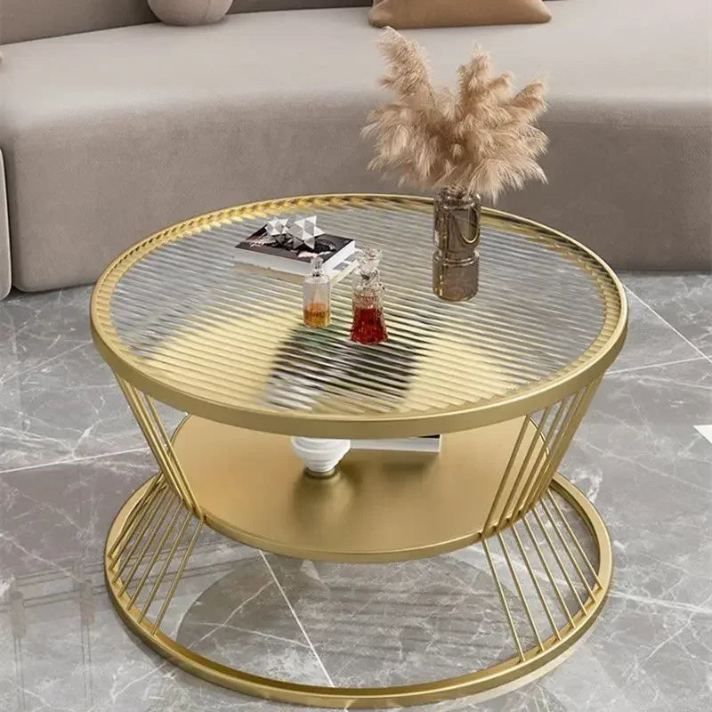 Small Apartment Living Room Round Household Minimalist Mini Table Modern Light Luxury