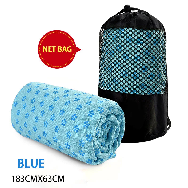 Non Slip Hot Yoga Towel Pilates Mat Yoga Blanket Sweat Absorbent Portable Fitness Meditation Mat Sports Workout Travel Blanket