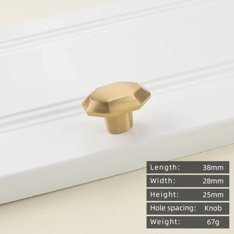 Minimalist solid brass cabinet pulls & handles