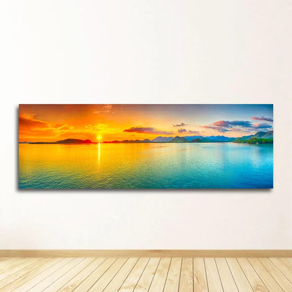Nature Seascape Posters and Prints Modern Sea Wave Beach Sunset Canvas Painting Wall Art Pictures for Room Decoration