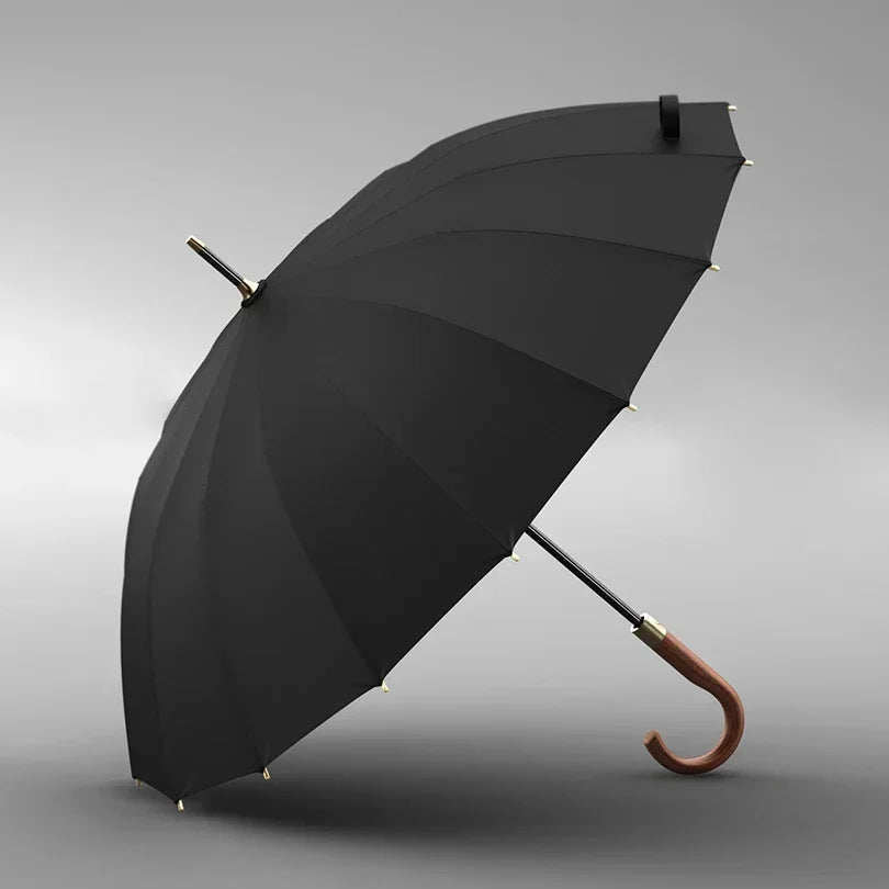 Luxury 16K Long Umbrella Men Windproof Wooden Automatic Umbrella Rain Women Strong Big Olycat Umbrella Sun Golf Parasol Outdoor