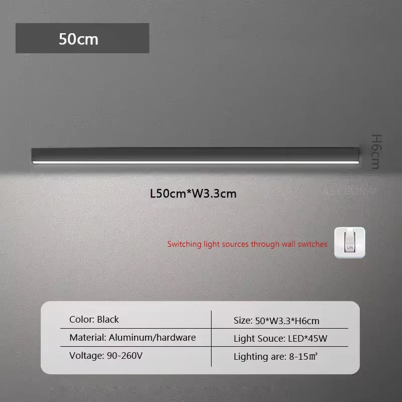 Long LED Strip Ceiling Light Floodlight For Bedroom Dining Living Room Cloakroom Minimalist Led Ceiling Lamp Indoor Decoration