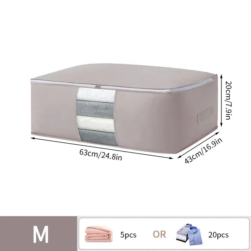 Foldable Clothes Storage Bag Visual Quilt Organize Cases Waterproof Large Capacity Clothing Pack Bag Pillow Down Coat Organize