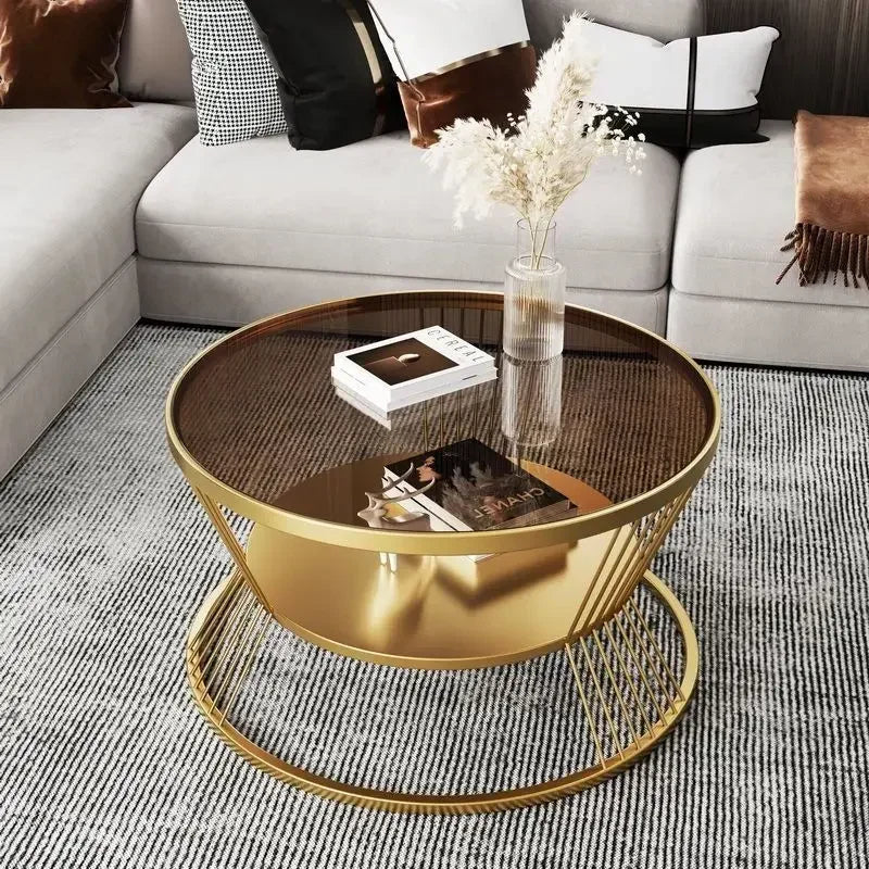 Small Apartment Living Room Round Household Minimalist Mini Table Modern Light Luxury